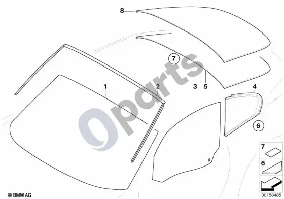 BMW Z4 E85 E86 stiklai – schema