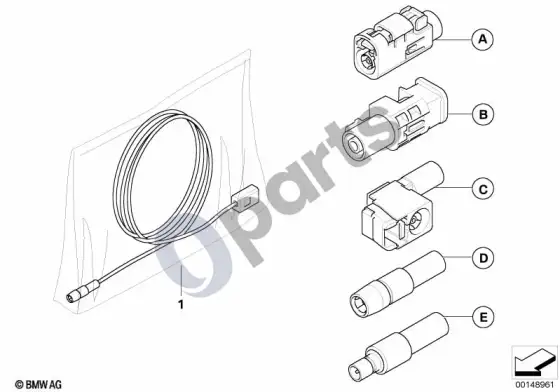 BMW Z4 E85 E86 universalus antenos kabelis (Z4 E86 z43.0si) – schema
