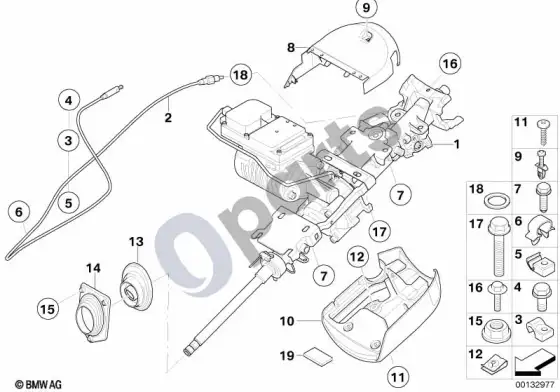 BMW Z4 E85 E86 vairo kolonėlės/apdailos/blokavimo trosas (Z4 E86 z43.0si) – schema