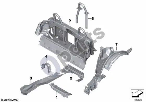 BMW Z4 E89 bagažinės pertvara / grindų dalys – schema
