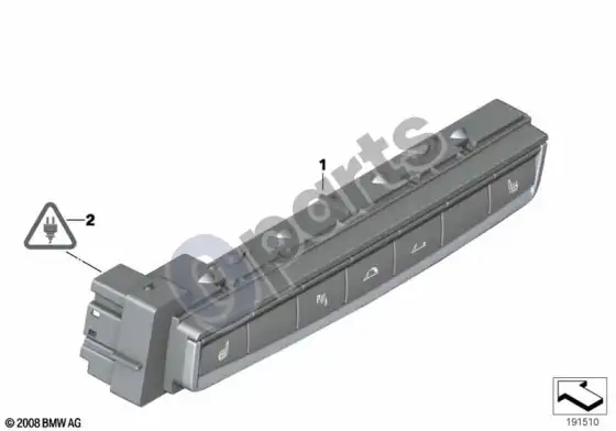 BMW Z4 E89 centrinės konsolės jungiklių blokas – schema