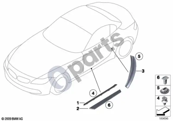 BMW Z4 E89 dangtelis, įlipimo angos – schema
