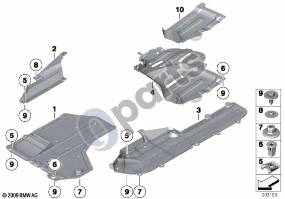 BMW Z4 E89 dugno apsauginė danga – schema