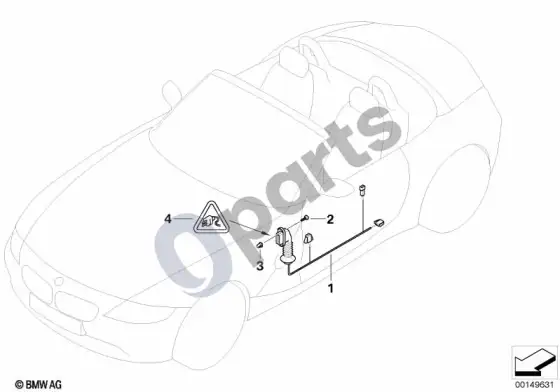 BMW Z4 E89 durų laidų pynė – schema
