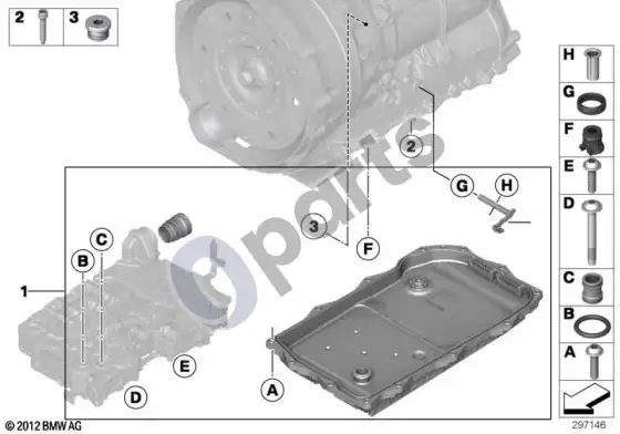 BMW Z4 E89 GA8HP45Z pavarų perjungimo velenas – schema
