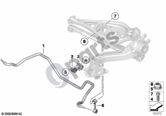 BMW Z4 E89 galinis stabilizatorius – schema
