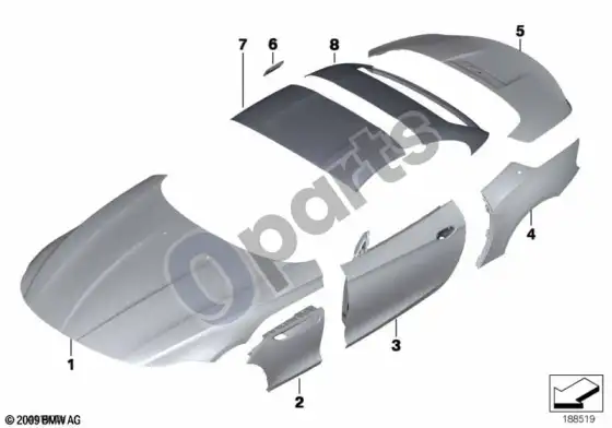 BMW Z4 E89 išorinė plokštė – schema