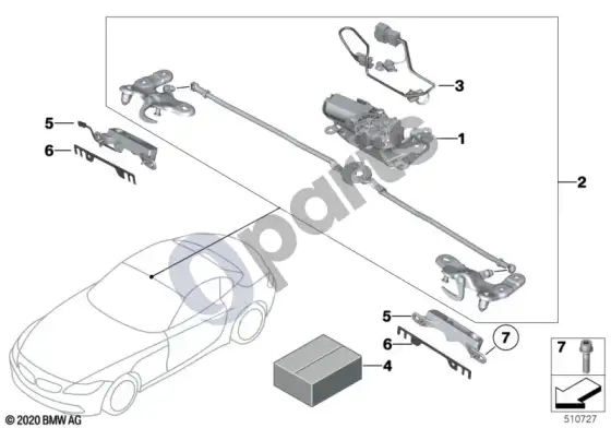 BMW Z4 E89 kamščiai – schema