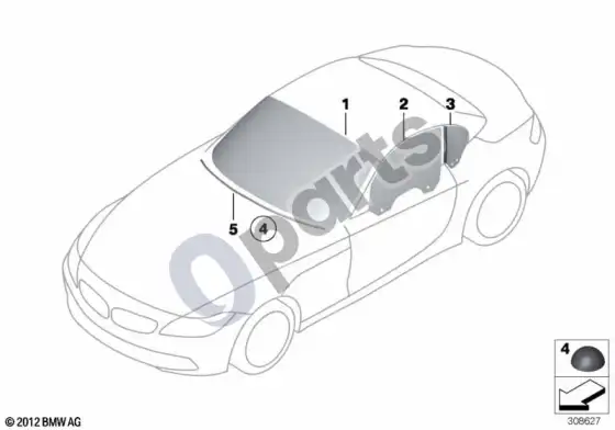 BMW Z4 E89 stiklai – schema