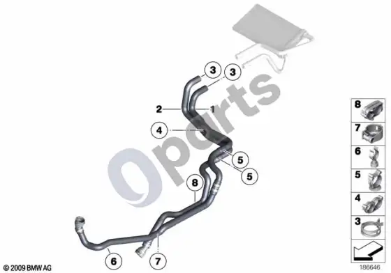 BMW Z4 E89 vandens žarnos – schema