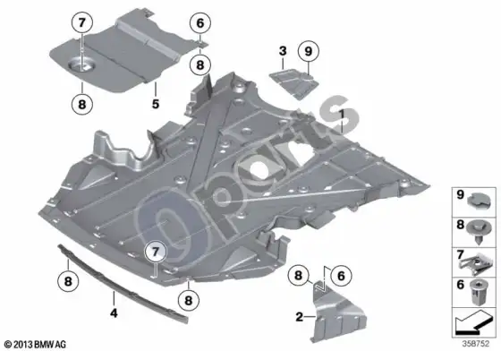 BMW Z4 E89 variklio dangčio apsauga – schema