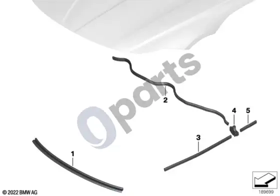 BMW Z4 E89 variklio dangčio sandarikliai – schema