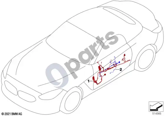 BMW Z4 G29 durų laidų pynė – schema