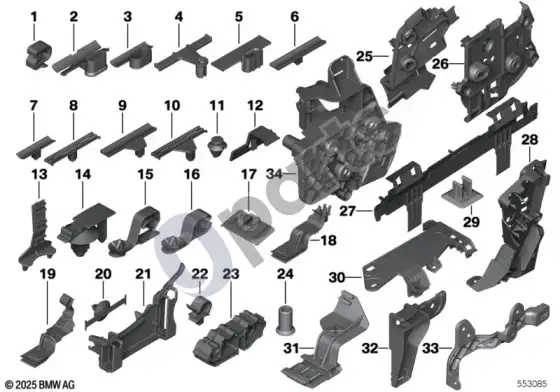 BMW Z4 G29 įvairūs kabelių laikikliai – schema