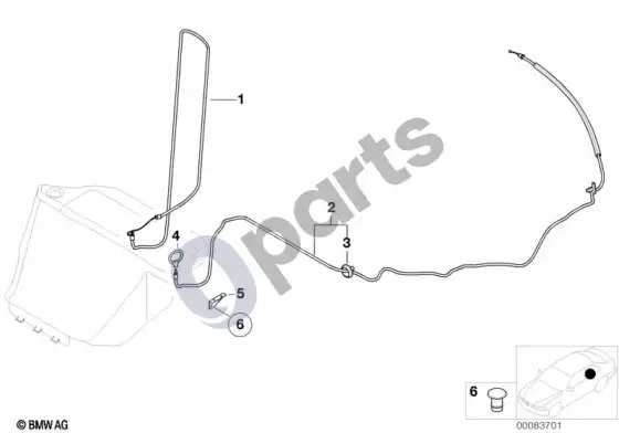 BMW Z8 E52 bowden troselis – schema