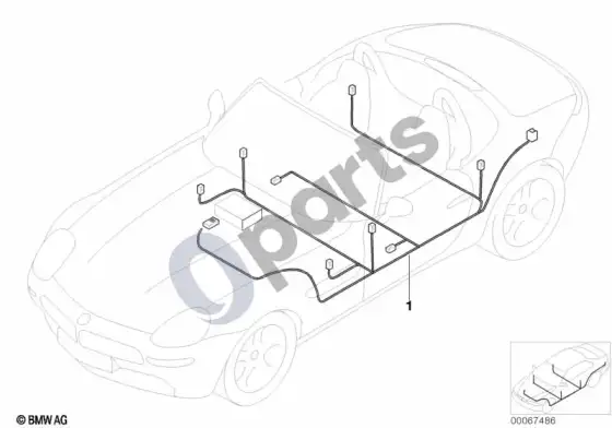 BMW Z8 E52 garso sistemos laidų pynė – schema