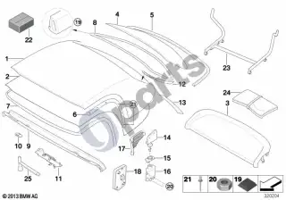 BMW Z8 E52 (1998–2003) Kietasis stogas – schema