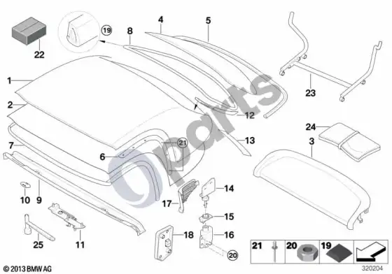 BMW Z8 E52 kietasis stogas – schema