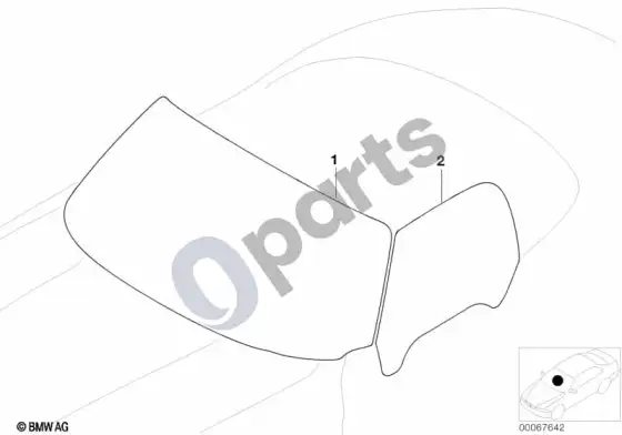 BMW Z8 E52 stiklai – schema