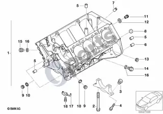 BMW Z8 E52 (1998–2003) Variklio blokas – schema