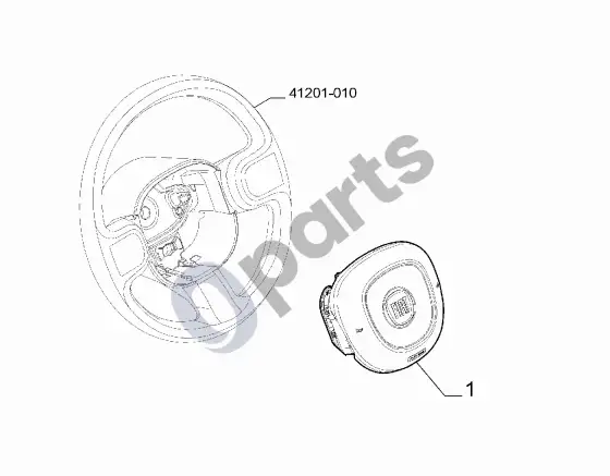 Fiat 500 vairuotojo oro pagalvė – schema