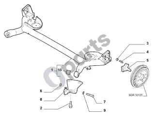 Fiat 500 (2007–) Galinė pakaba – schema
