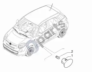 Fiat 500 (2007–) Priekinių žibintų lygio reguliavimas – schema