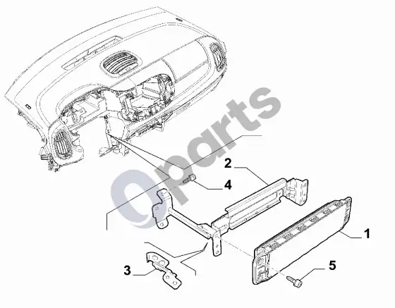 Fiat 500 kelių oro pagalvė – schema