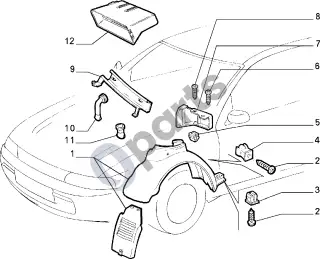 Fiat Bravo (2007–2014) Apsaugos elementai – schema