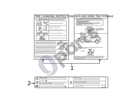 Ford Focus informacinės etiketės – schema