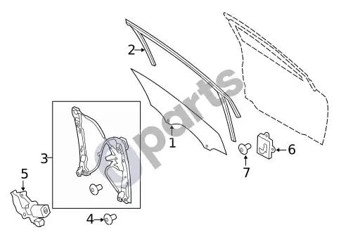 Ford Focus priekinės durys (1) – schema