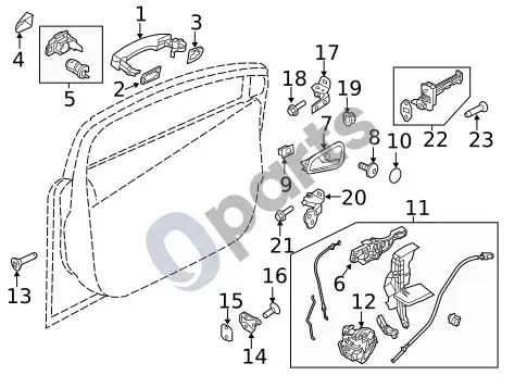 Ford Focus priekinės durys (1) – schema