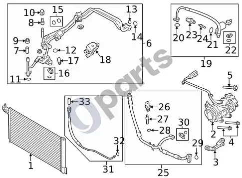 Ford Focus jungikliai, solenoidai ir vykdikliai (1) – schema