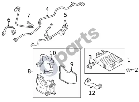 Ford Focus tarpikliai ir sandarinimo sistemos – schema