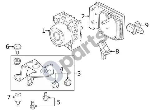 Ford Focus ABS komponentai – schema
