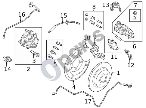 Ford Focus antiblokavimo stabdžių sistema (1) – schema