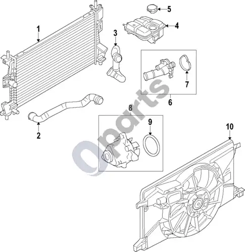 Ford Focus aušinimo sistema (1) – schema