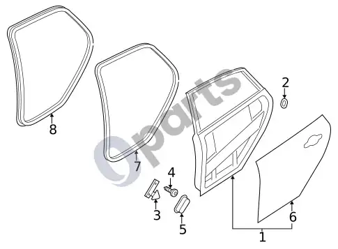Ford Focus durys ir komponentai (1) – schema