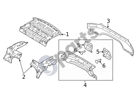 Ford Focus galinė kėbulo dalis (1) – schema