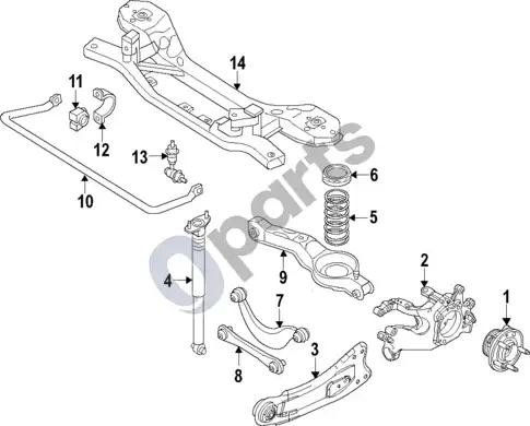 Ford Focus galinė pakaba (1) – schema