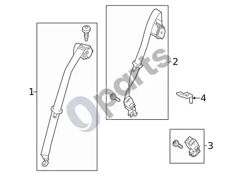 Ford Focus galiniai saugos diržai (1) – schema