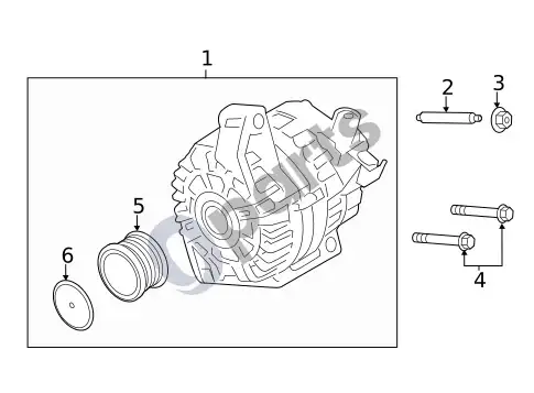 Ford Focus generatorius (1) – schema