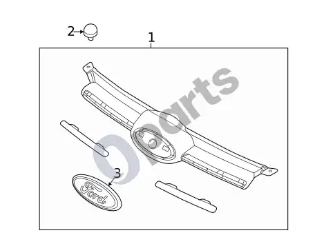 Ford Focus grotelės ir komponentai – schema