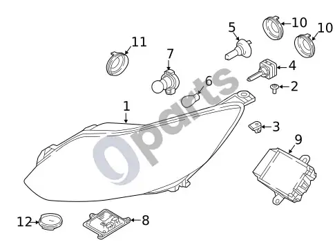 Ford Focus išorės apšvietimas (1) – schema