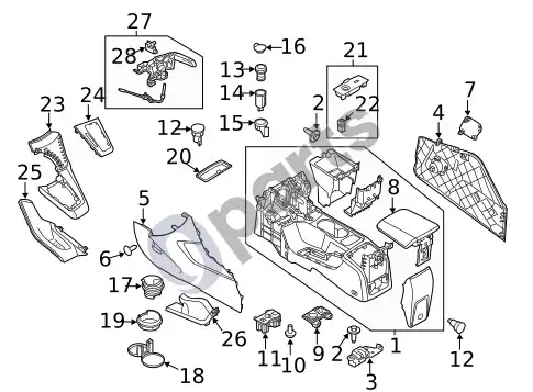 Ford Focus maitinimo lizdai (1) – schema