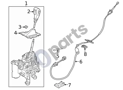 Ford Focus pavarų perjungimo mechanizmo korpusas – schema