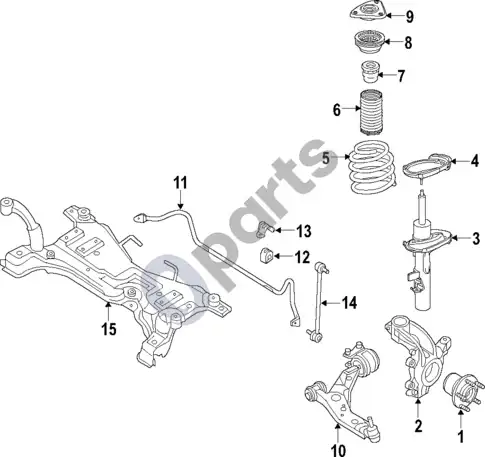 Ford Focus priekinė pakaba (1) – schema