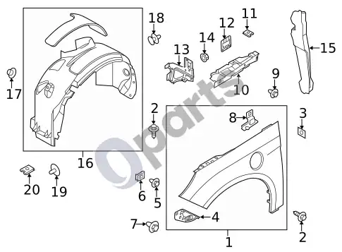 Ford Focus sparnai (1) – schema
