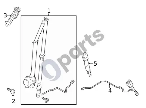 Ford Focus saugos diržas (1) – schema