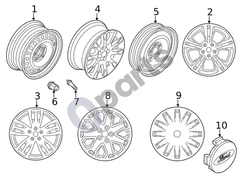 Ford Focus ratai ir apdaila (1) – schema